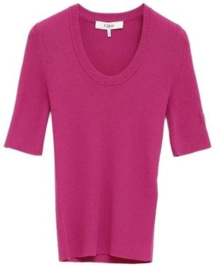 Chloé Ribbed Top - Pink