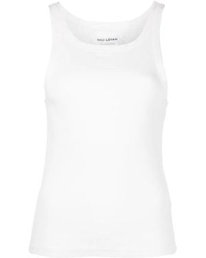 Nili Lotan Ribbed Cotton Vest Top - White