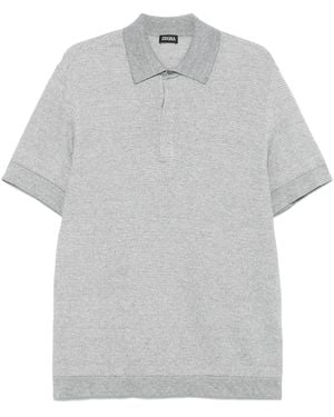 ZEGNA Polo texturizado - Gris