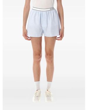 Sporty & Rich Short Serif Logo Boxers À Rayures - Bleu