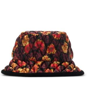Burberry Geranium-Print Quilted Bucket Hat - Red