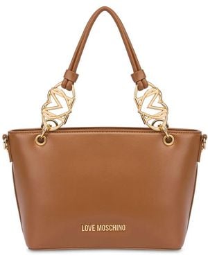 Love Moschino Logo Shoulder Bag - Brown