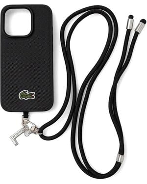 Lacoste Croc-Motif Iphone 15 Pro Case - Black