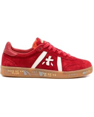 Premiata Baskets En Daim À Lacets - Red