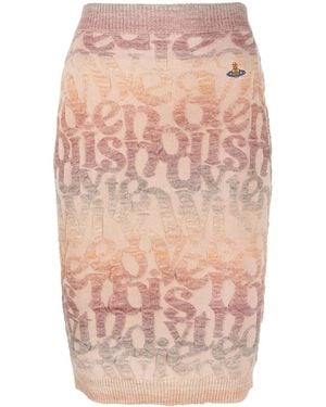 Vivienne Westwood Logomania Knitted Pencil Skirt - Pink