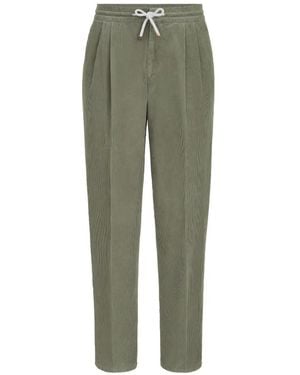Brunello Cucinelli Garment-Dyed Trousers - Green