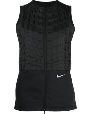 Nike Sleeveless Logo-Print Jacket - Black