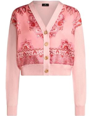Etro Cotton Blend Cardigan - Pink