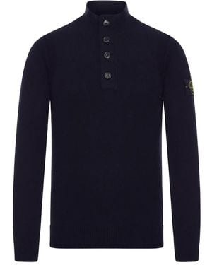 Stone Island Poloshirt Met Knoopsluiting - Blauw