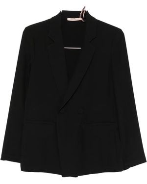 Pennyblack Double-Breasted Notched-Lapels Blazer - Black