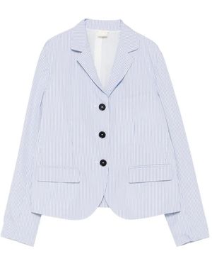 Aspesi Striped Button Blazer - White