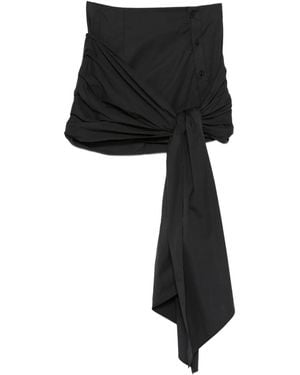 The Attico Knot Button Skirt - Black