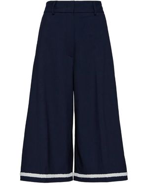 MSGM Hem-Detail Pants - Blue