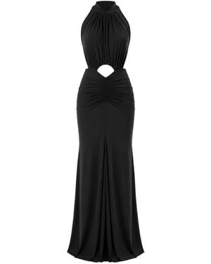 Amazuìn Mina Cut-Out Ruched Maxi Dress - Black