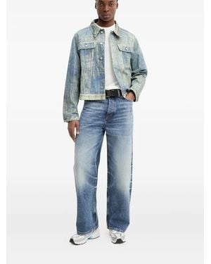 HUGO Faded-Wash Wide-Leg Jeans - Blue
