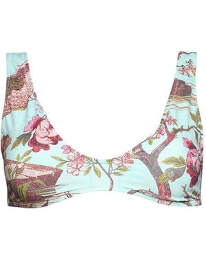 Skims X Roberto Cavalli Floral-Print Bikini Top - Blue