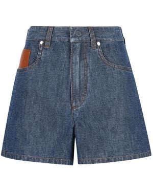 Fendi High-Waisted Knee-Length Shorts - Blue