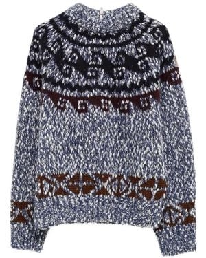 Moncler Fair Isle-Knit Sweater - Gray
