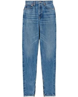 RE/DONE Super High Rise Drainpipe Slim Cut Jeans - Blue