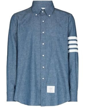 Thom Browne Chambray 4-bar Shirt - Blue