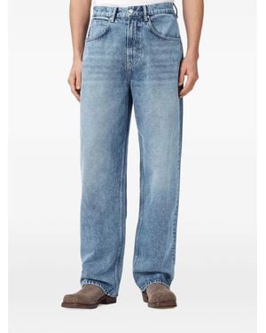 AllSaints Faded-Effect Straight-Leg Jeans - Blue