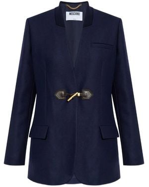 Moschino Elbow-Patch Blazer - Blue