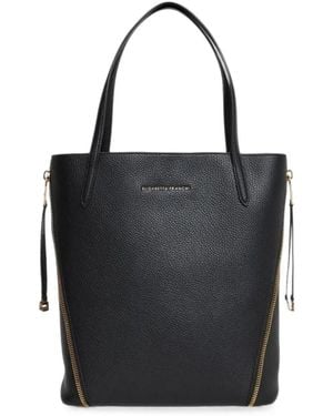 Elisabetta Franchi Zip-Detail Pebbled Tote Bag - Black