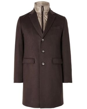 Herno Button Single-Breasted Coat - Brown