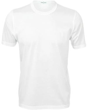 Gran Sasso Fine-Knit Ribbed-Trim T-Shirt - White