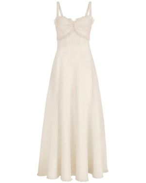 Oscar de la Renta Robe Mi-Longue En Tweed - White