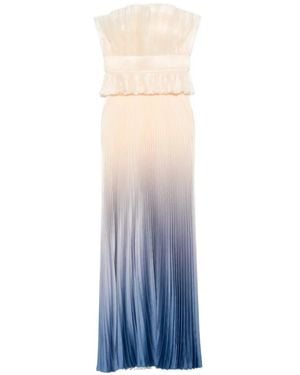 L'idée Masquerade Pleated Maxi Dress - White