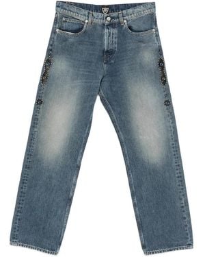 HTC Stud-Embellishment Jeans - Blue