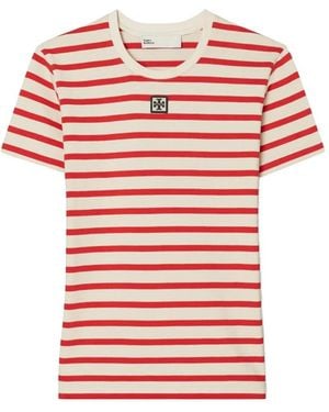 Tory Burch Gestreept T-Shirt - Roze