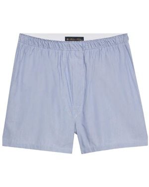 Brooks Brothers Micro-Stripe Cotton Boxer Shorts - Blue