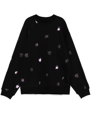JNBY Sudadera con motivo de mariposas - Negro