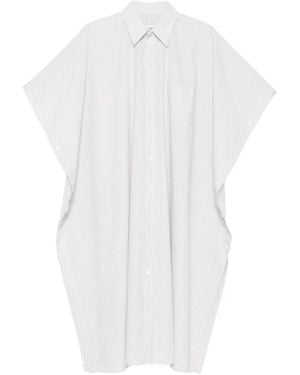 MM6 by Maison Margiela Striped Midi Shirt Dress - White