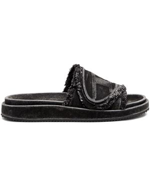 DIESEL Sa Oval-D Slides - Black