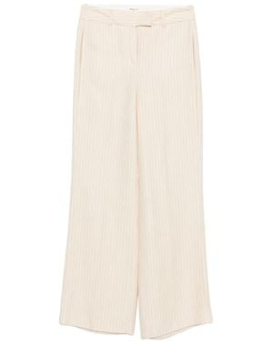 MAISON 123 Pantalones A Rayas Diplomáticas - Blanco