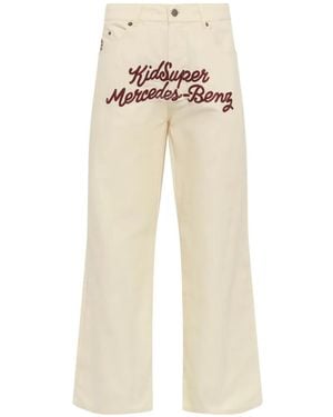 Kidsuper X Mercedes-Benz Embroidered Straight-Leg Trousers - White