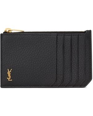 Saint Laurent Kartenetui Mit Reißverschluss - Schwarz