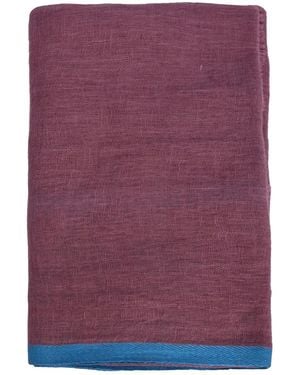 Altea Fular de lino con detalle de borde - Morado
