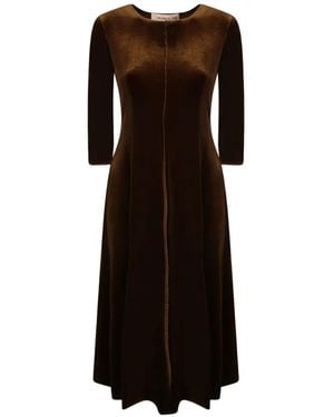 Blanca Vita Velvet Midi Dress - Black