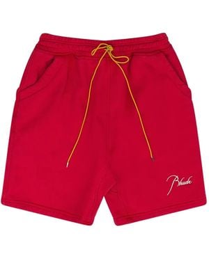 Rhude Drawstring-Fastening Shorts - Red