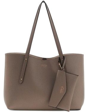 Guess Pebbled-Effect Tote Bag - Brown