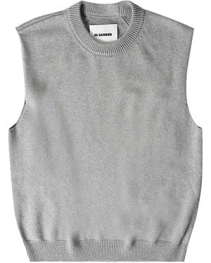 Jil Sander Maglione Girocollo Senza Maniche - Grigio