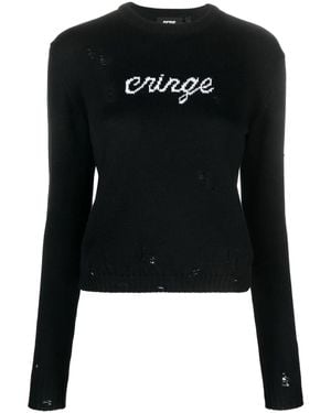Gcds Cringe Sweater Distressed-Effect Sweater - Black
