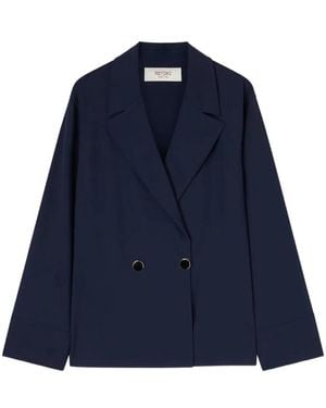 RETORI Jewel-Button Blazer - Blue