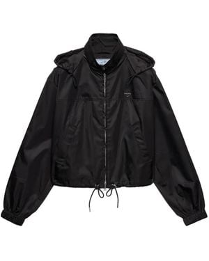 Prada Hooded Zip-Up Jacket - Black