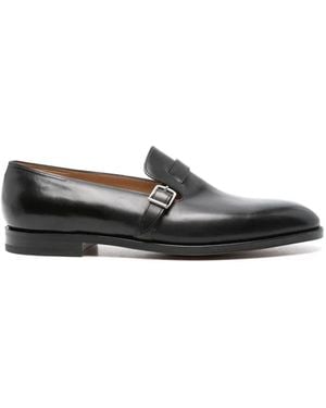 John Lobb Delano Buckle Loafers - White