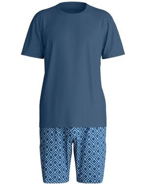 CALIDA Patterned-Shorts Pajama - Blue